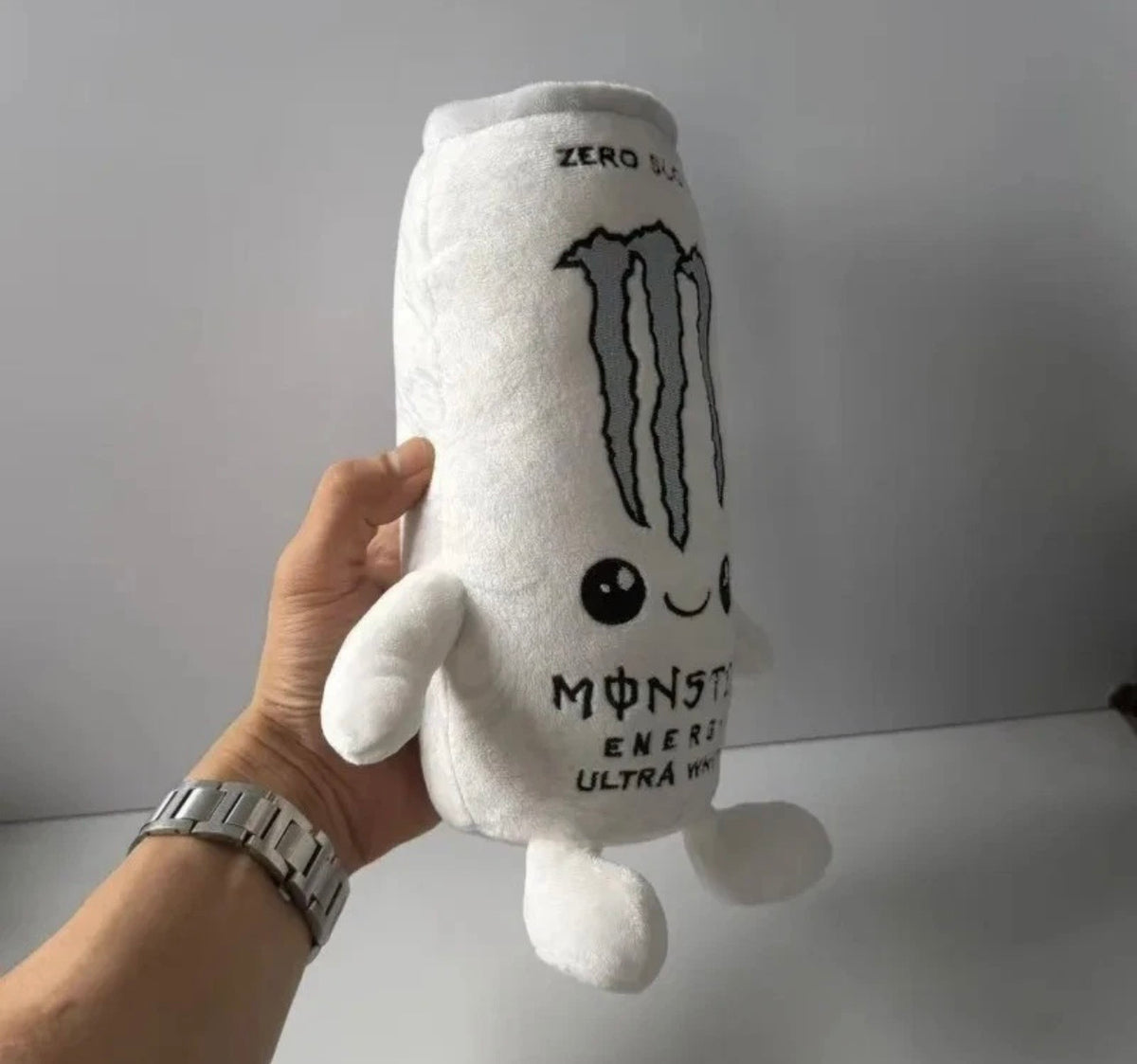 White Energy Drink Can Plush Toy
