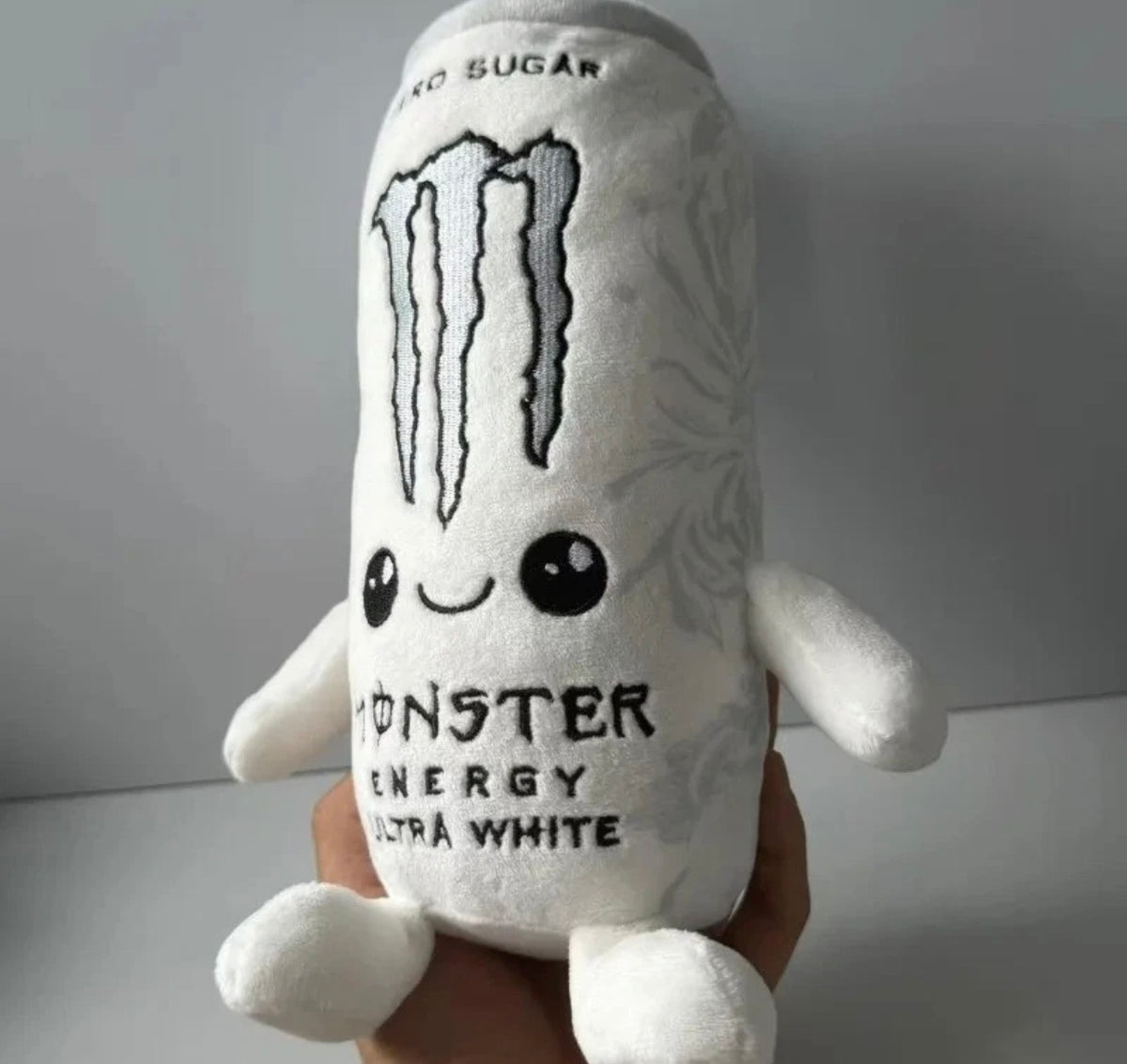 White Energy Drink Can Plush Toy